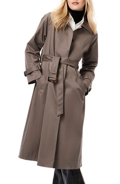 Bernardo Modern Trench Coat In Smoke Grey