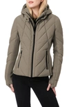 Bernardo Chevron Quilted Lightweight Puffer Jacket In Liquid Metal
