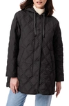 Bernardo Hooded Quilted Liner Jacket In Black
