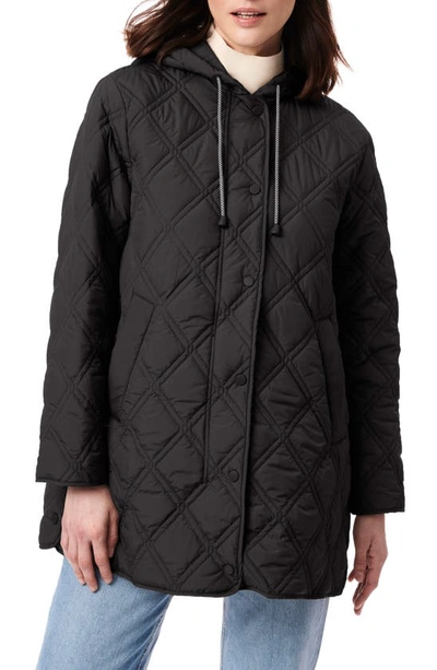 Bernardo Hooded Quilted Liner Jacket In Black