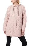 Bernardo Hooded Quilted Liner Jacket In Desert Rose