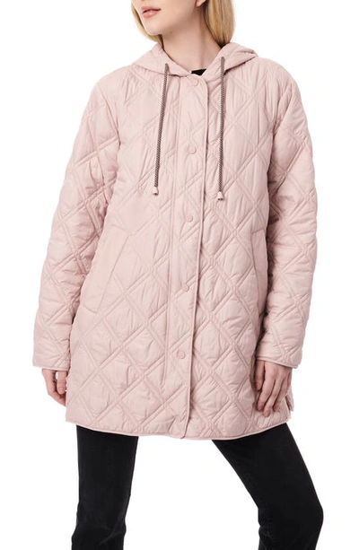 Bernardo Hooded Quilted Liner Jacket In Desert Rose