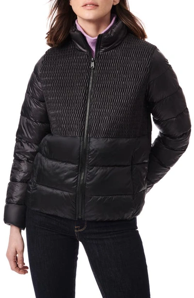 Bernardo Diamond Quilted Puffer Jacket In Black