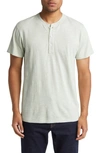 Rag & Bone Classic Short Sleeve Henley In Mid Grey