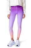 Sweaty Betty Supersoft High Waist Pocket 7/8 Leggings In Purple/ Orange Gradient