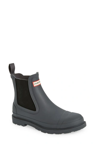 Hunter Commando Waterproof Chelsea Boot In Luna/ Black