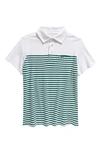 Vineyard Vines Kids' Island Stripe Pocket Polo In Turf Green