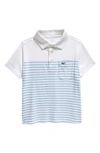 Vineyard Vines Kids' Island Stripe Pocket Polo In Jake Blue