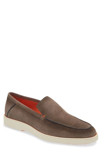 Santoni Drain Slip-on Sneaker In Brown/ Grey