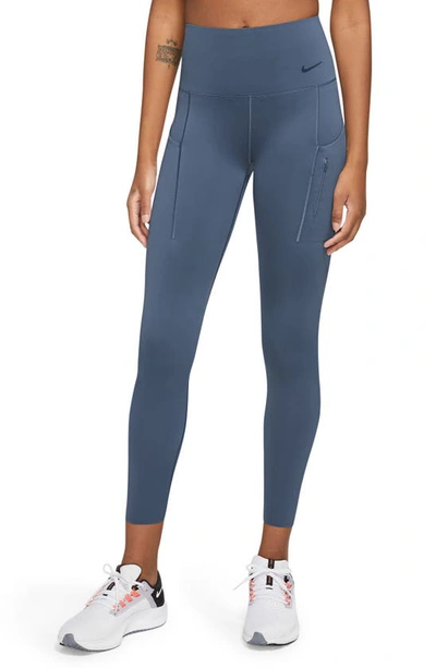 Nike Women's Go Firm-support High-waisted 7/8 Leggings With Pockets In Blue