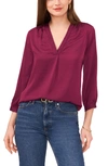 Vince Camuto Rumple Fabric Blouse In Grape Wine