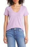 Caslon U-neck T-shirt In Purple Sheer