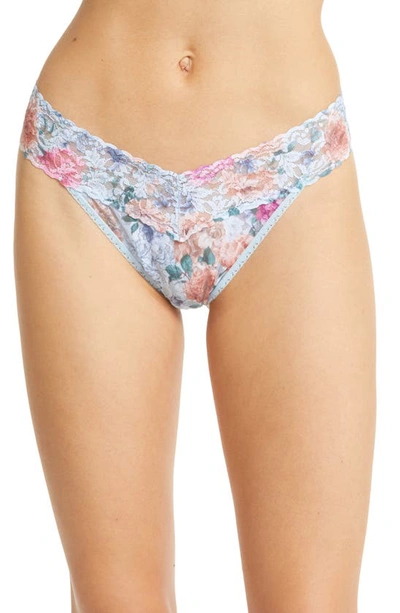 Hanky Panky Print Lace Original Rise Thong In Tea For Two