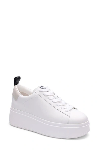 Ash Maya Platform Sneaker In White/ Egg/ Black