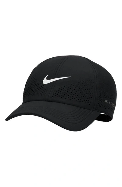 Nike Unisex Dri-fit Adv Club Unstructured Tennis Cap In Black/ White