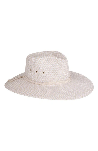 Eric Javits Sunshade Straw Fedora Hat In Cream