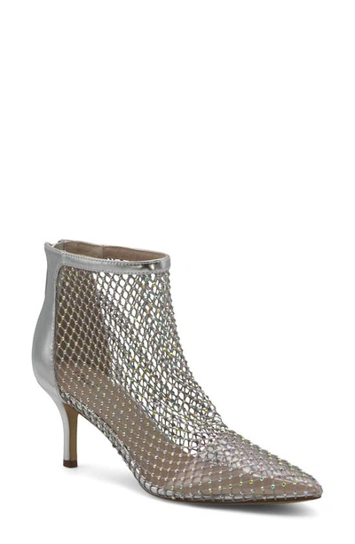 Charles By Charles David Afterhours Rhinestone Mesh Bootie In Silver