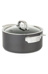 Viking 4-quart Hard Anodized Nonstick Soup Pot With Lid In Dark Grey