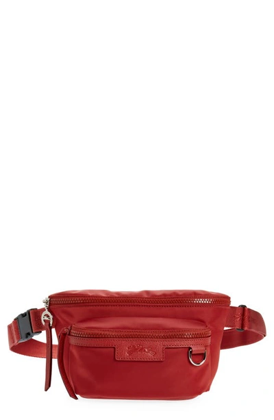 Longchamp Canvas Belt Bag In Red