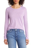 Caslon Long Sleeve Crewneck T-shirt In Purple Sheer