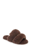 Ugg Maxi Curly Genuine Shearling Scuffetta Slipper In Burnt Cedar