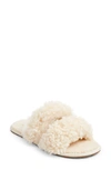 Ugg Maxi Curly Genuine Shearling Scuffetta Slipper In Creamy Natural