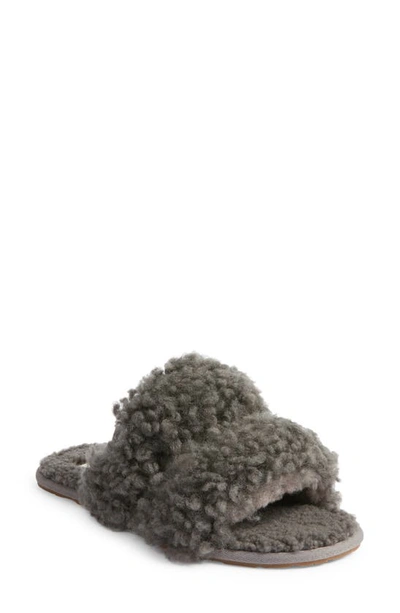 Ugg Maxi Curly Genuine Shearling Scuffetta Slipper In Charcoal