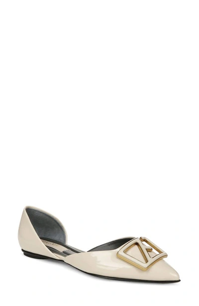 Franco Sarto Hadley Pointed Toe D'orsay Flat In White