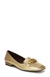 Franco Sarto Tiari Chain Square Toe Loafer In Gold