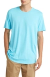 Open Edit Crewneck T-shirt In Blue Button