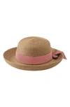 Helen Kaminski Newport Raffia Straw Hat In Nougat/ Gumblossom
