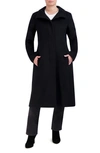 Cole Haan Longline Wool Blend Coat In Black