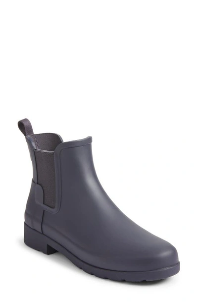 Hunter Refined Chelsea Boot In Blue Mineral
