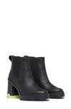 Sorel Brex™ Waterproof Platform Block Heel Chelsea Boot In Black/ Tippet