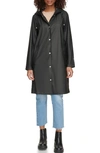 Levi's Water Resistant Hooded Long Rain Jacket In Black