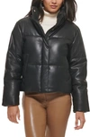 LEVI'S WATER RESISTANT FAUX LEATHER PUFFER JACKET