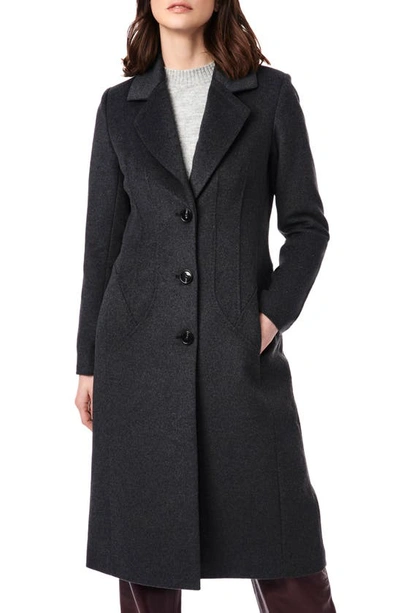 Bernardo Tailored Wool Blend Coat In Charcoal