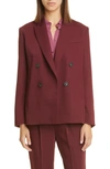 VINCE DOUBLE BREASTED CREPE SUIT BLAZER