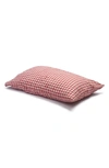 Piglet In Bed Set Of 2 Gingham Linen Pillow Cases In Red Tones