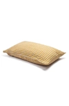 Piglet In Bed Set Of 2 Gingham Linen Pillow Cases In Honey