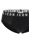 Dsquared2 Cotton Icon Slip With Logoed Waistband In Black
