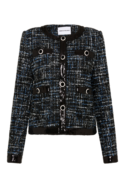 Rebecca Vallance Jacques Tweed Buttoned Jacket In Black