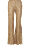 MICHAEL KORS METALLIC GUIPURE LACE FLARED PANTS