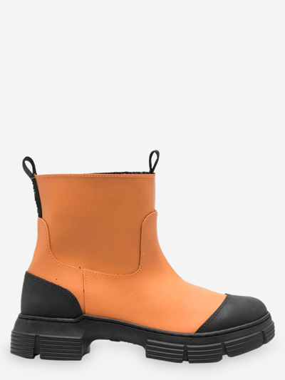 Ganni Recycled Rubber Boots In Orange