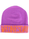 Alberta Ferretti Wednesday Wool & Cashmere Knit Hat In Purple/orange