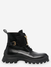Dsquared2 Logo-buckle Leather Ankle Boots In Black