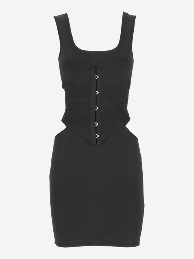 Roberto Cavalli Cut-out Corset Mini Dress In Black