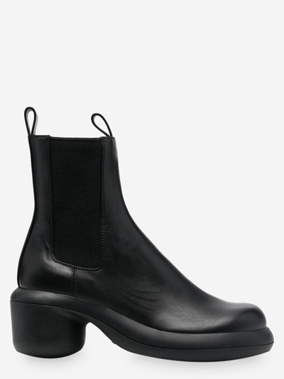 Jil Sander Elasticated-panel Leather Boots In Black