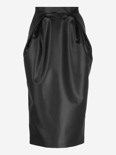 Maison Margiela Denim Midi Skirt In Black