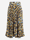 Plan C Floral Pleated Skirt In Multicolor